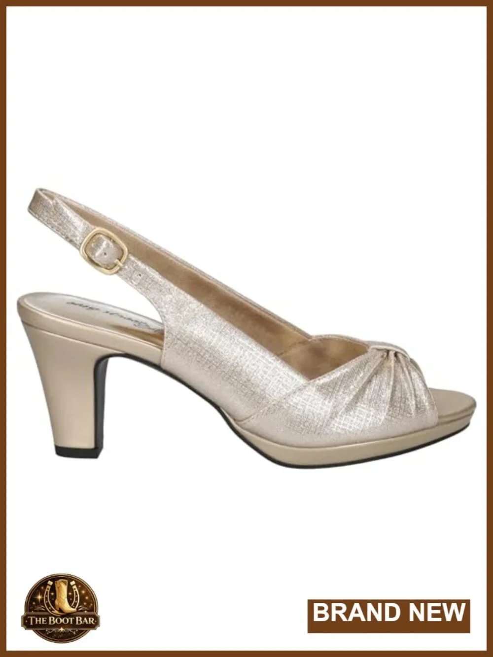 Open Toe Pleated Platform Heeled Sandals with Slingback